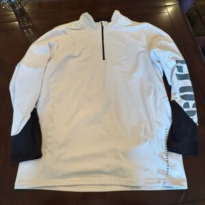 Reebok White and Black CrossFit Quarter-Zip Athletic Top
